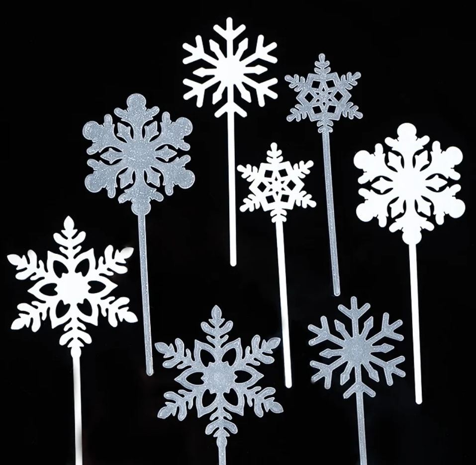Frozen snow cake topper