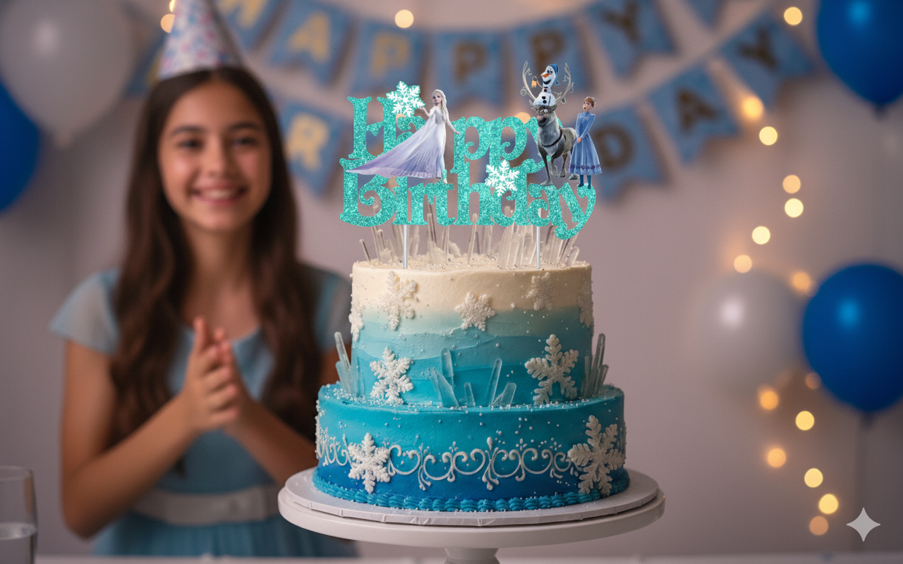 Frozen cake topper