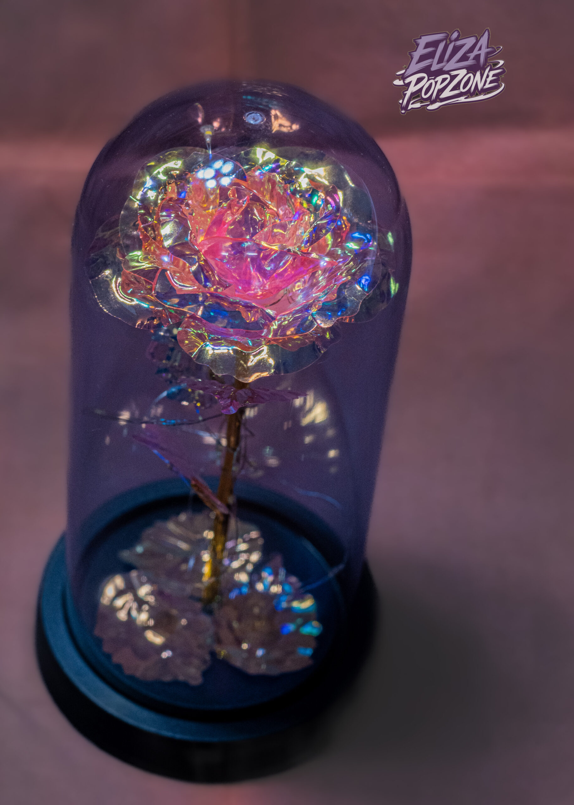 Pink glass dome rose