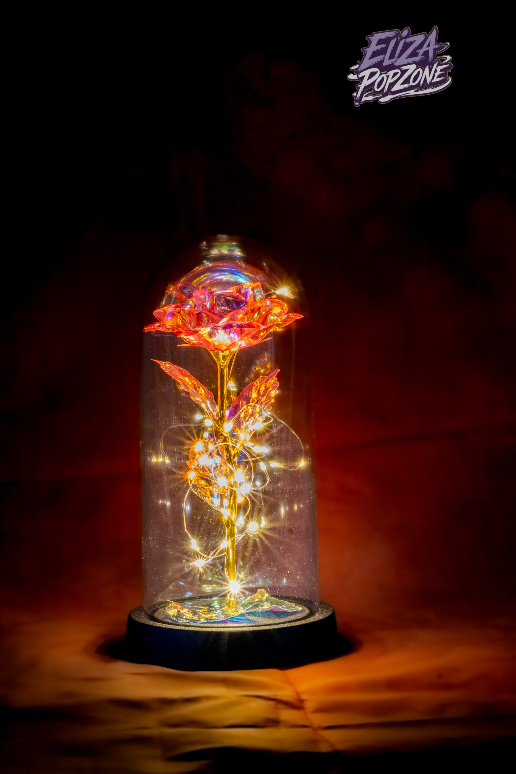 Pink glass dome rose