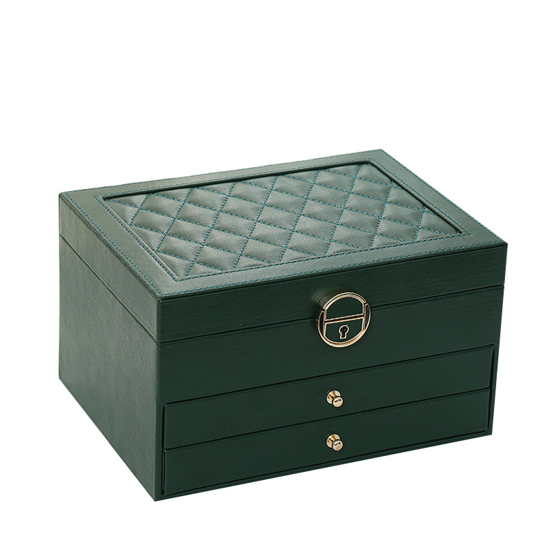 3-Layer Luxury Quilted Jewellery Organiser Box